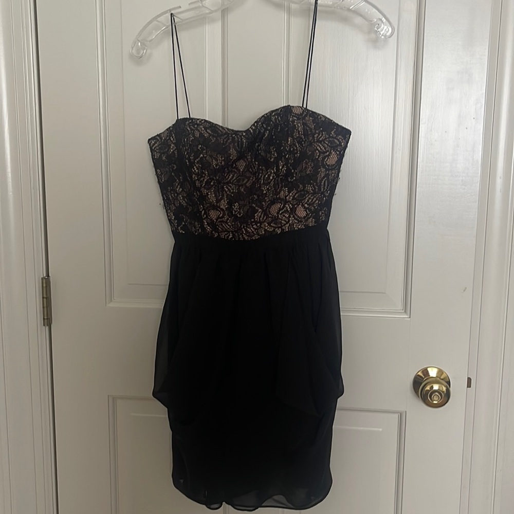 Strappy black cocktail dress
